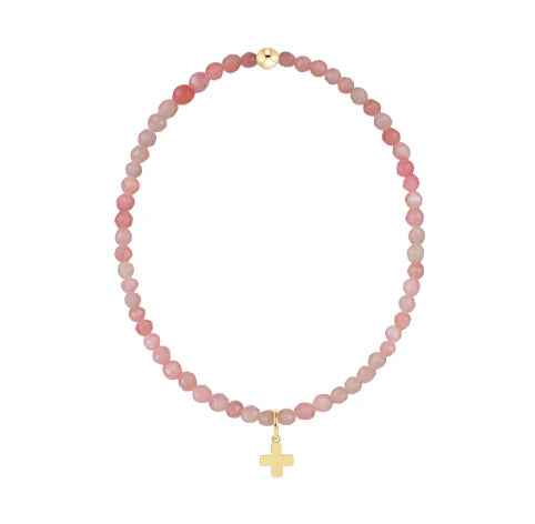 Enewton - Signature Cross Gemstone 3mm Gold Bead Bracelet