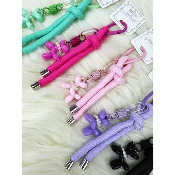 Colorful Puppy Bag Charm with Stylish Nylon Rope