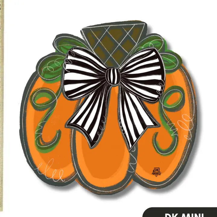 MINI Black & White Bow Pumpkin