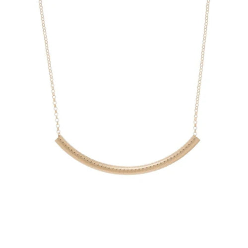 16" Necklace Gold - Bliss Bar Textured - Gold