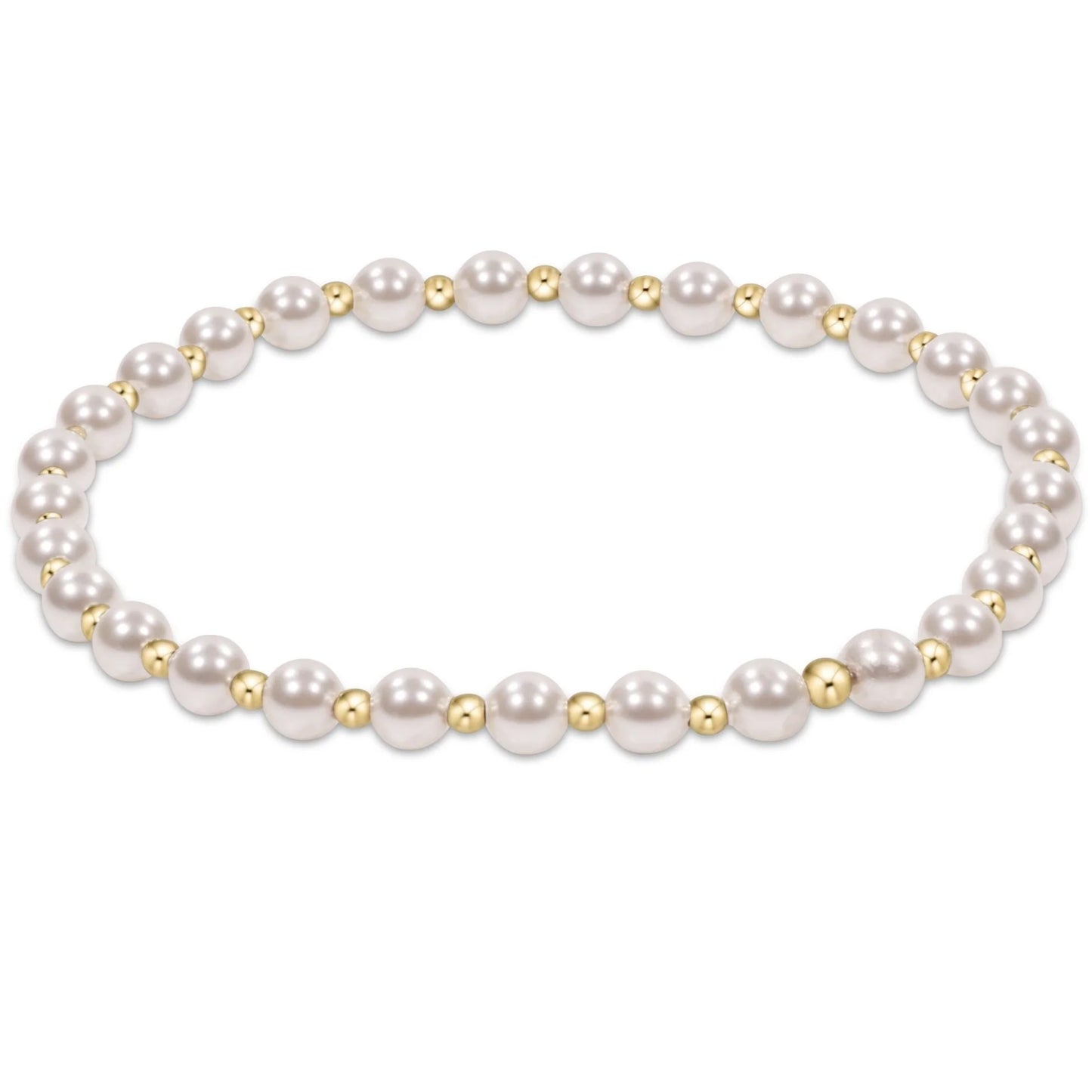 Enewton Extends- Grateful Pattern 4mm Bead Bracelet - Pearl