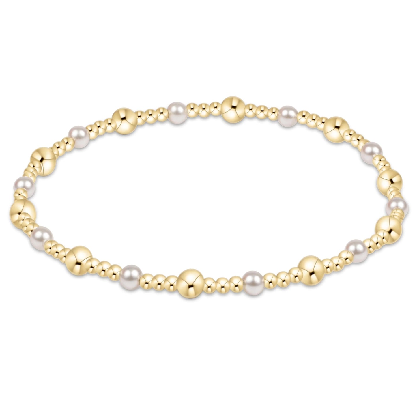 Sincerity Gold and Pearl Beaded Bracelet
