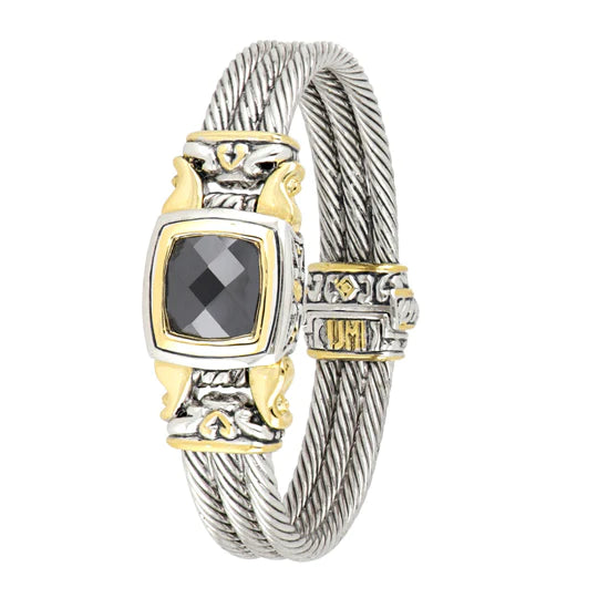 Black Anvil Square Cable Magnetic Clasp Bracelet