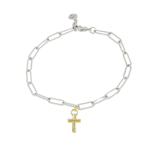 Diamante Charm Bracelet Cross