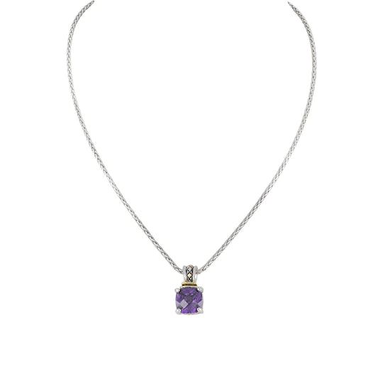 Amethyst Cushion Cut Pendant Necklace