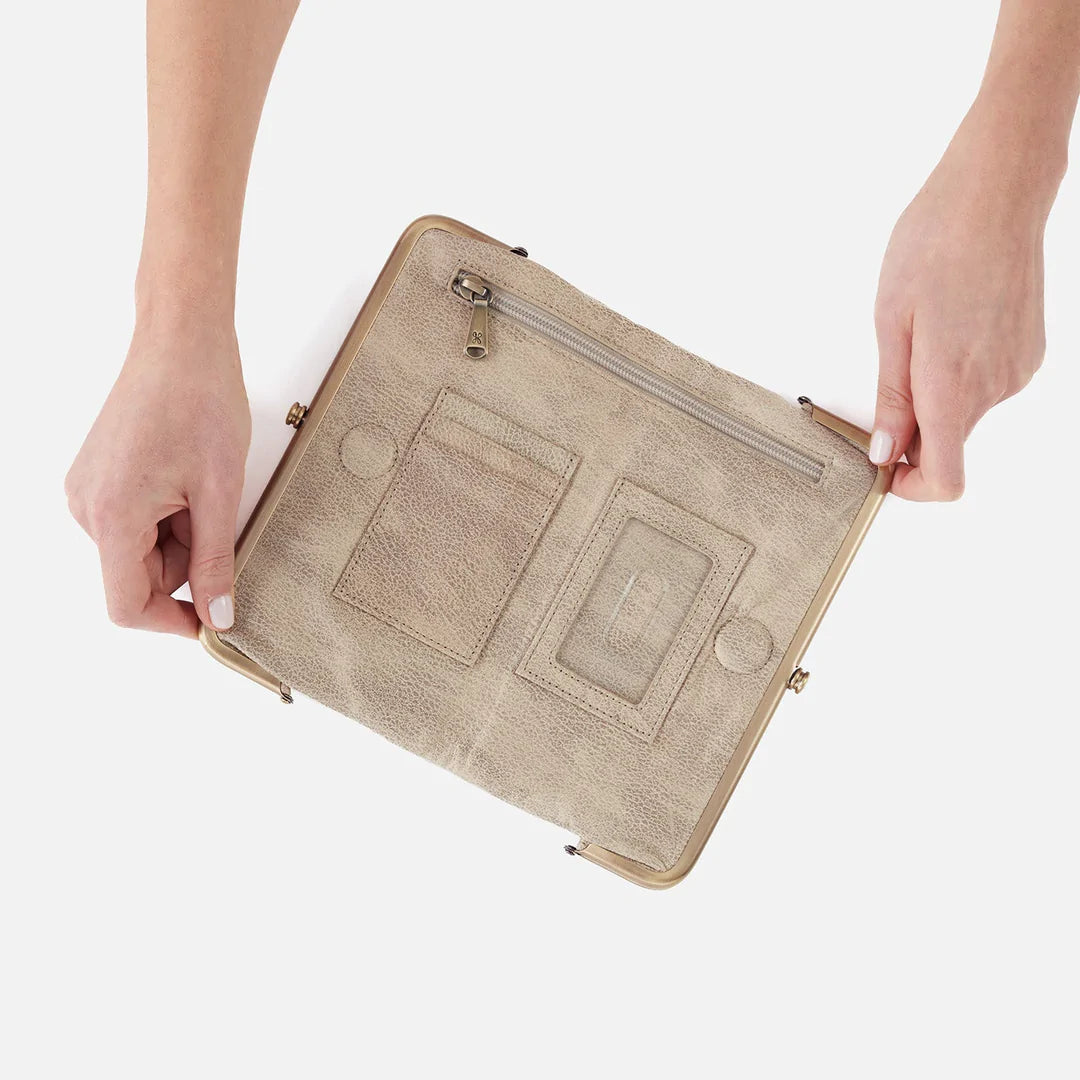 Inside of Wallet with 3 card pockets and a zipper pouch