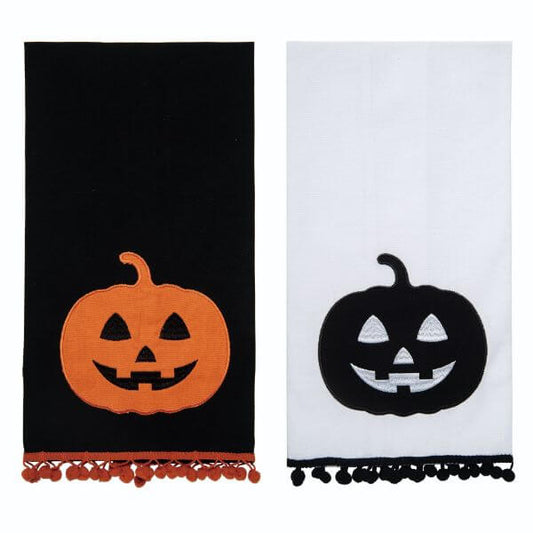 Jack-O-Lantern Applique Tea Towel