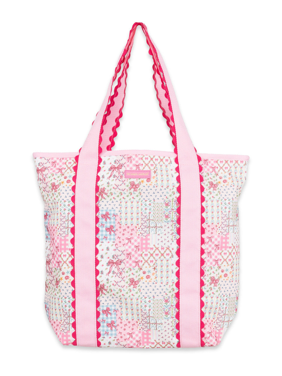 Quilted Ribbon Scalloped Tote Bag