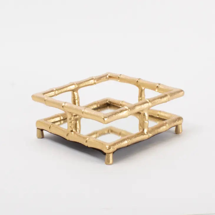 Gold Bamboo Cocktail Napkin Tray