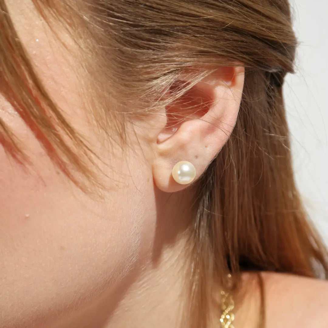 Gold Filled 8mm Classic Pearl Stud