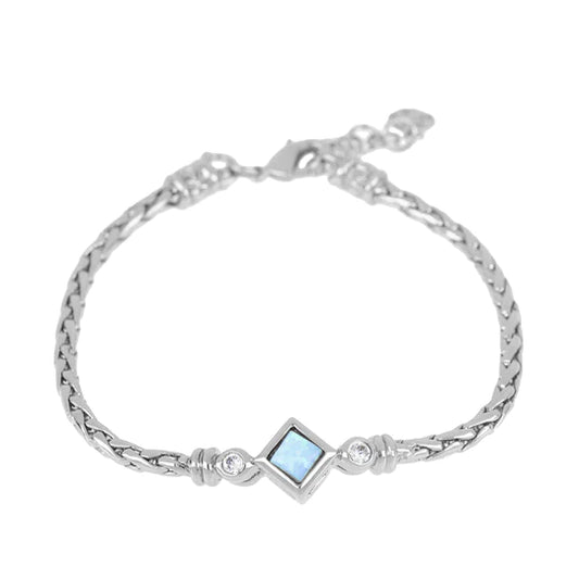 Single Strand Blue Diamond Opal Bracelet