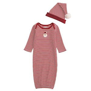 Stripe Santa Take-Me-Home Gown + Bow Set