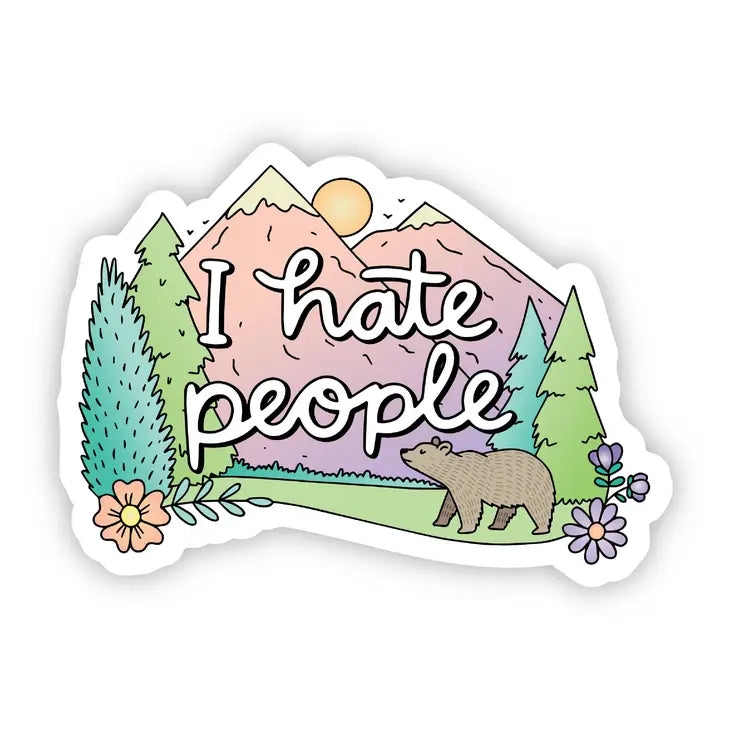 'I Hate People' Vinyl Sticker