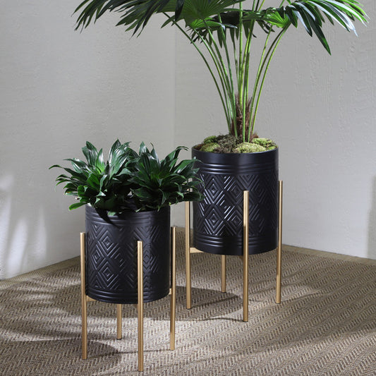 Black and Gold Aztec Planters