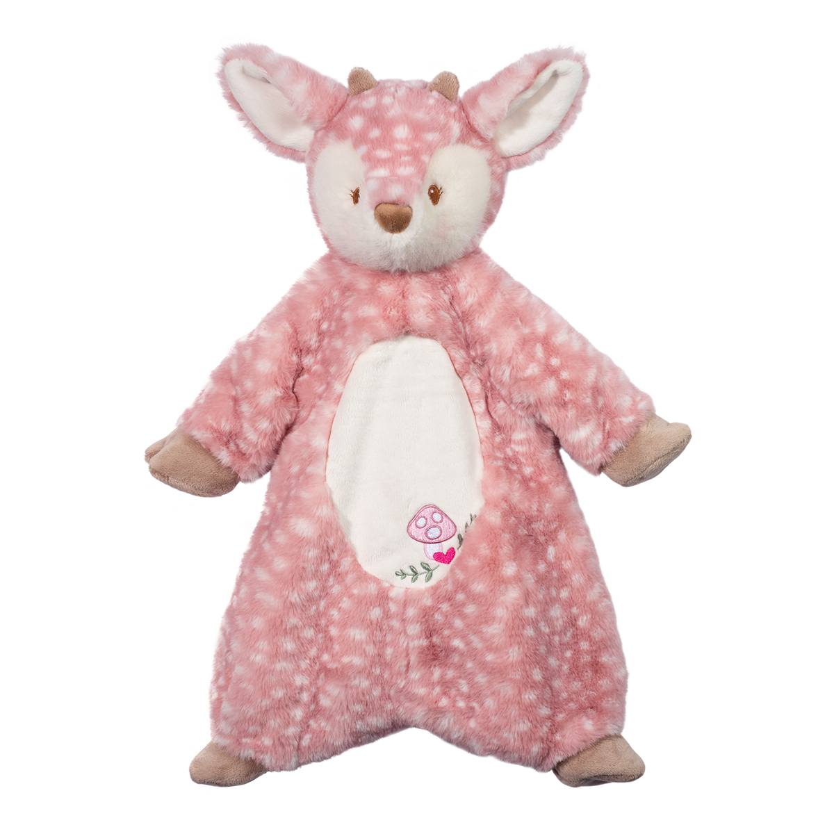 A pink fawn sshlumpie doll and blanket combined. 