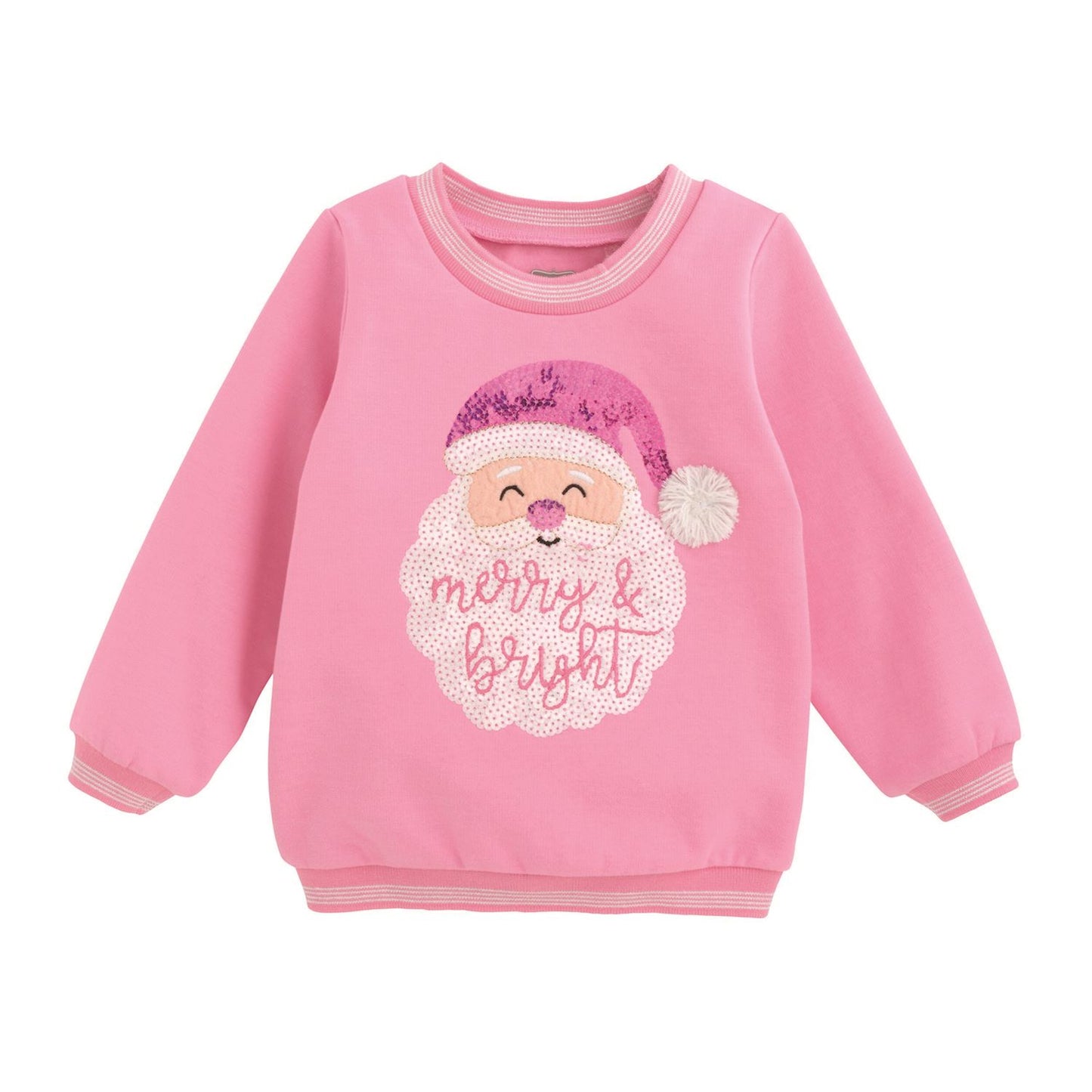 Toddler Pink Sequin Santa Sweatshirt