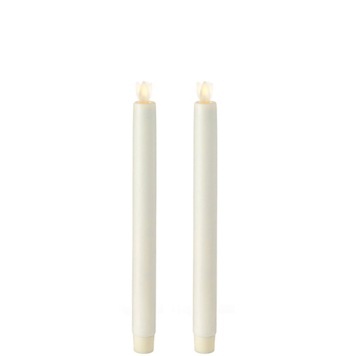 Fake candle with moving flame in white, 10.5" in height, comes in a pack of two. 