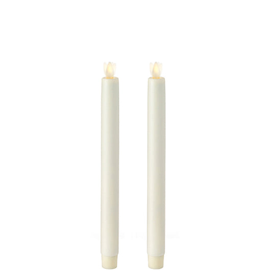 Fake candle with moving flame in white, 10.5" in height, comes in a pack of two. 