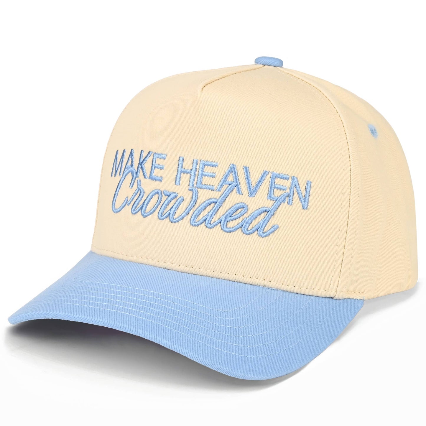 MAKE HEAVEN CROWDED Letter Embroidered Trucker Hat
