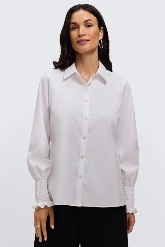 Avril Stretch Matte Sateen Long Sleeve Shirt