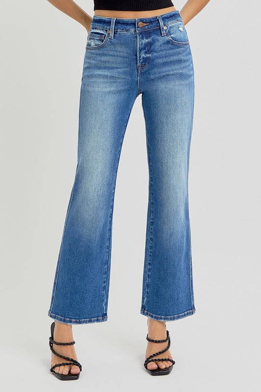 Tummy Control High-Rise Ankle Straight Jeans