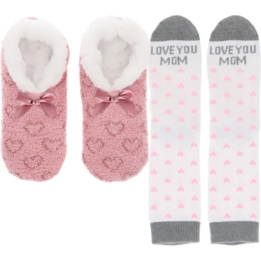 Love You Mom  Slipper Sock Gift Set