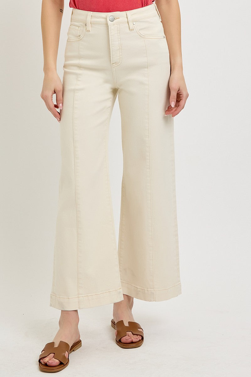 Tummy Control High-Rise Crop Wide Leg Pants