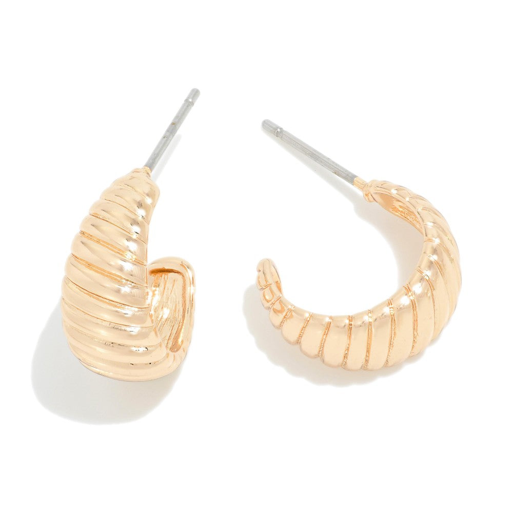 Small Croissant Huggie Hoop Earring