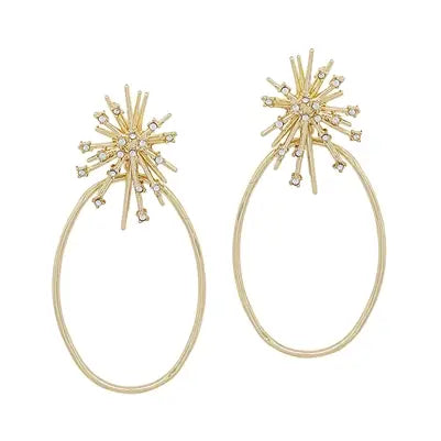 Rhinestone Sunburst Earrings