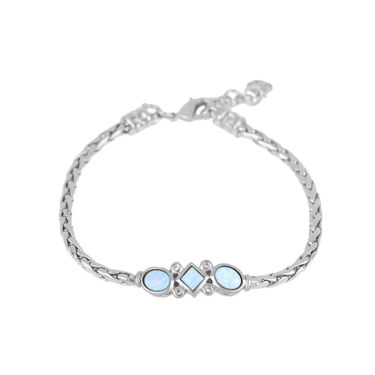 3 Blue Opals Single Strand Bracelet
