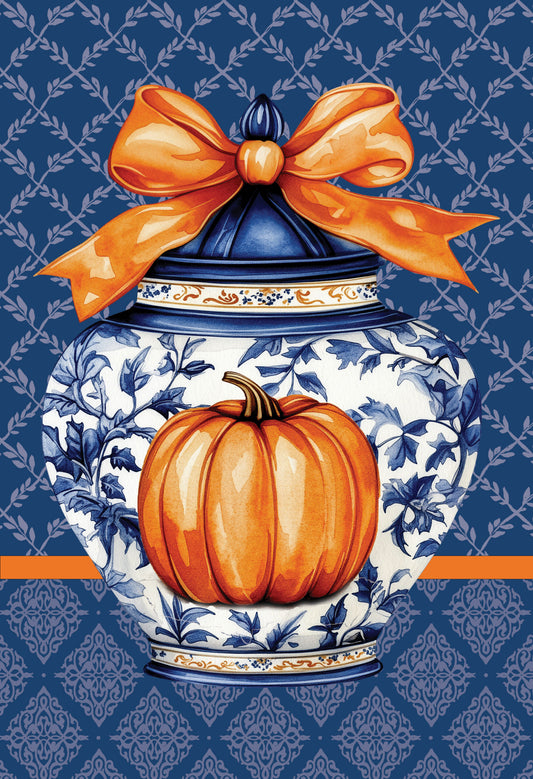 Vinyl Garden Flag- Pumpkin Ginger Jar