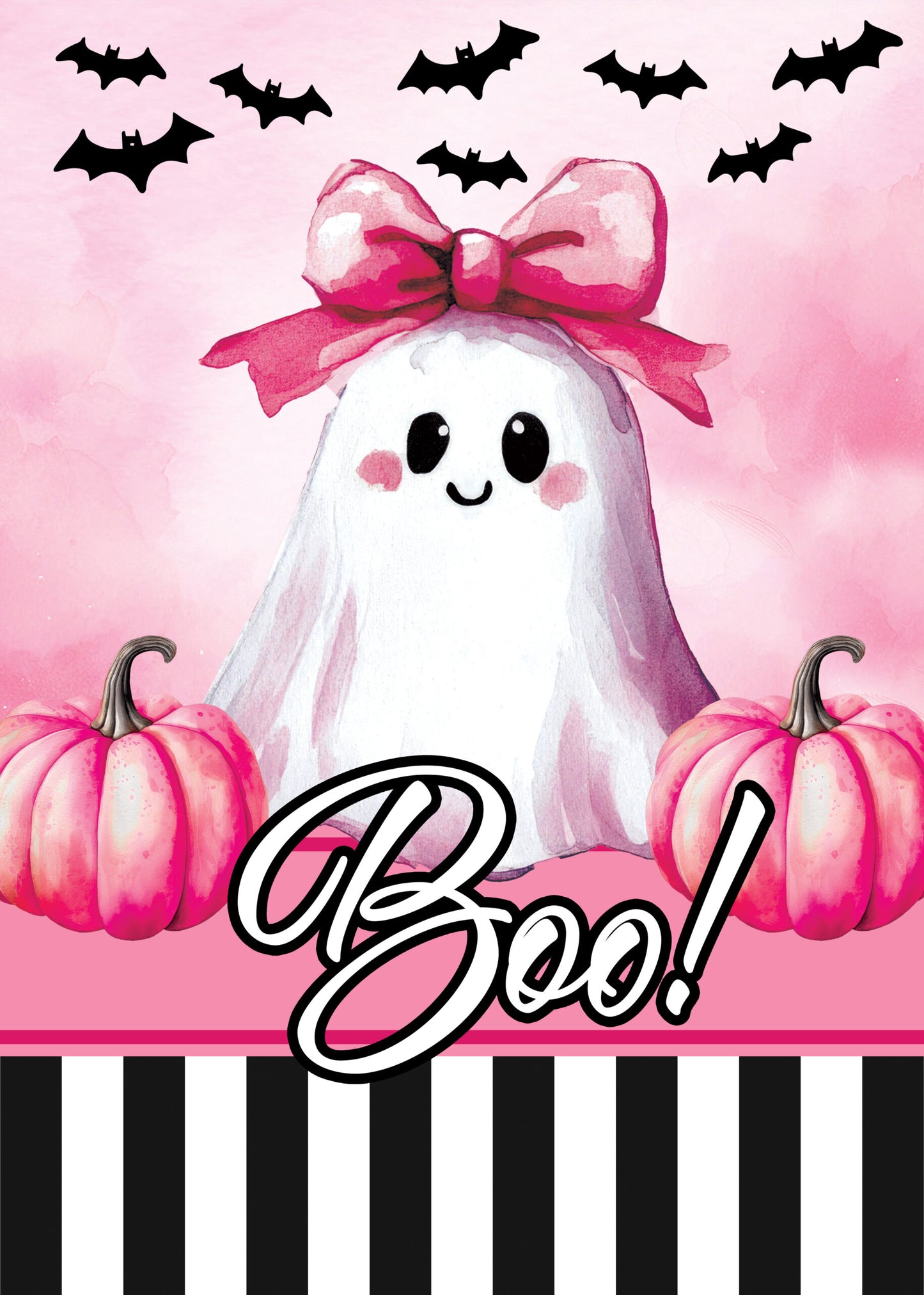 Vinyl Garden Flag- Pink Ghost