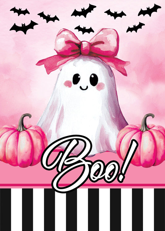 Vinyl Garden Flag- Pink Ghost