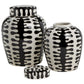 Jigsaw Black and White Covered Ceramic Jar