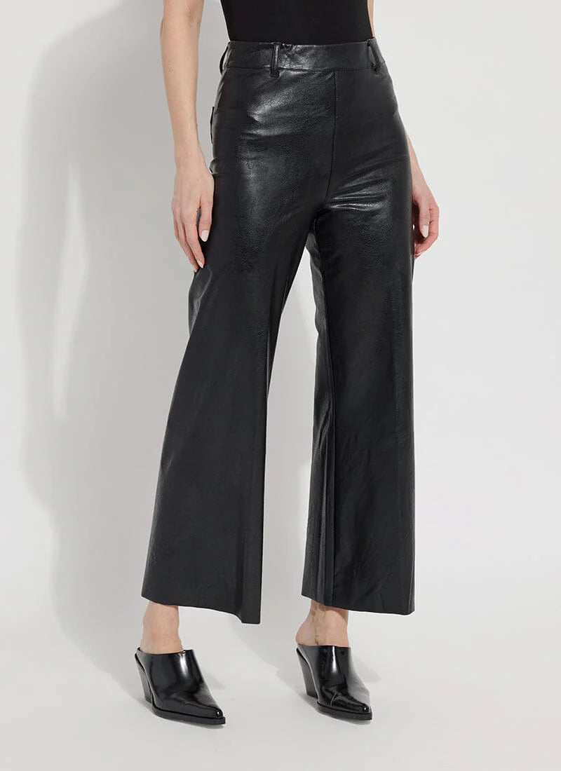 Vegan Leather Wide Leg Pants