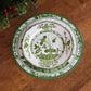 VIDA Faenza 11" White and Green Dinner Plate - Set of 4