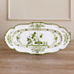VIDA Faenza 11" White and Green Oval Tray