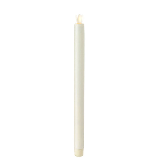 Fake candle with moving flame in white, 12.5" in height.