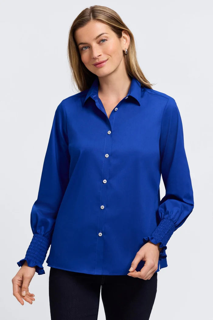 Avril Stretch Matte Sateen Long Sleeve Shirt
