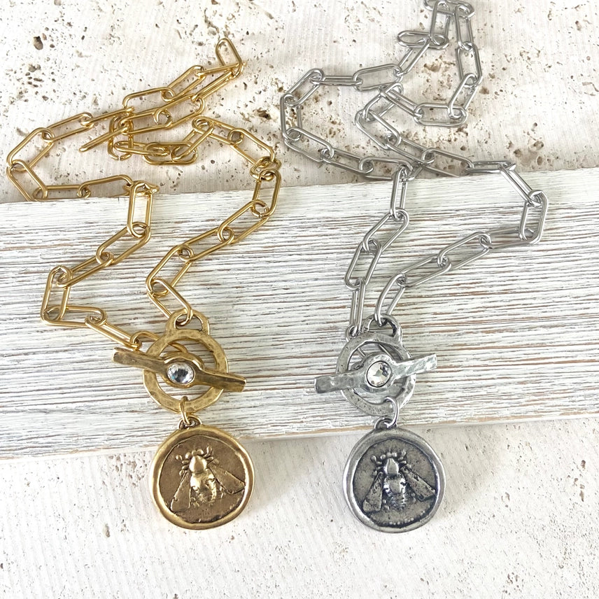 Bee Coin 18" Necklace