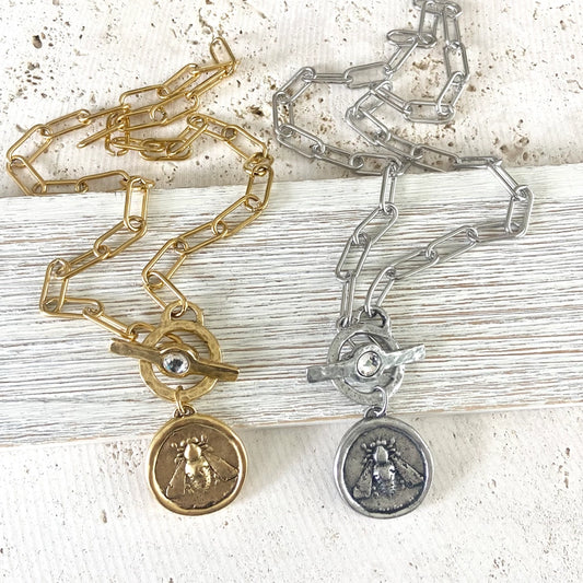Bee Coin 18" Necklace
