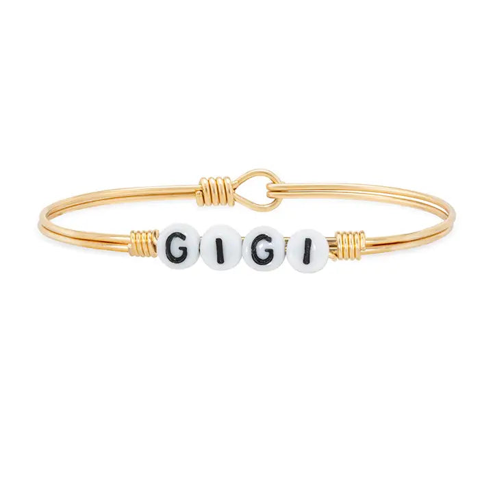 Gigi Letter Bead Bangle Bracelet