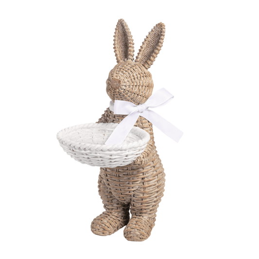 Woven Resin Bunny Tray Sitter