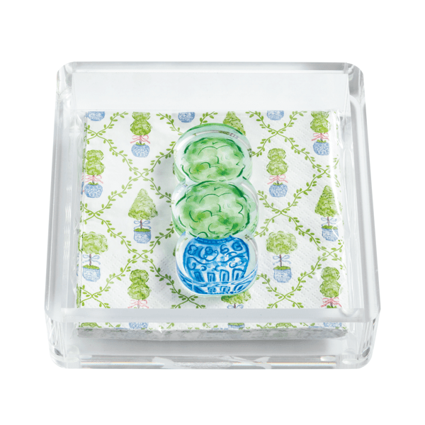 Topiary Napkin Holder And Weight Set