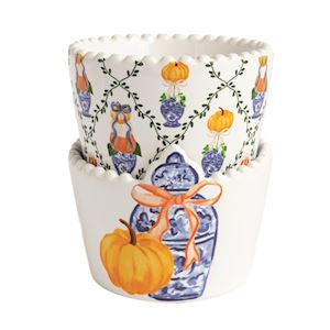 Lattice Pumpkin Pattern Ramekin Set