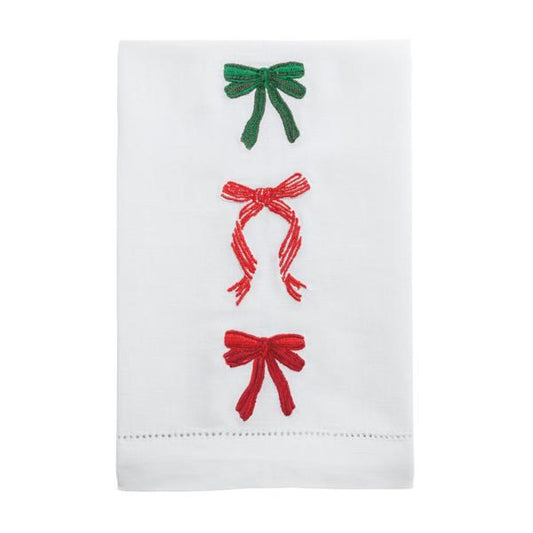 Christmas Three Bows Tea Towel