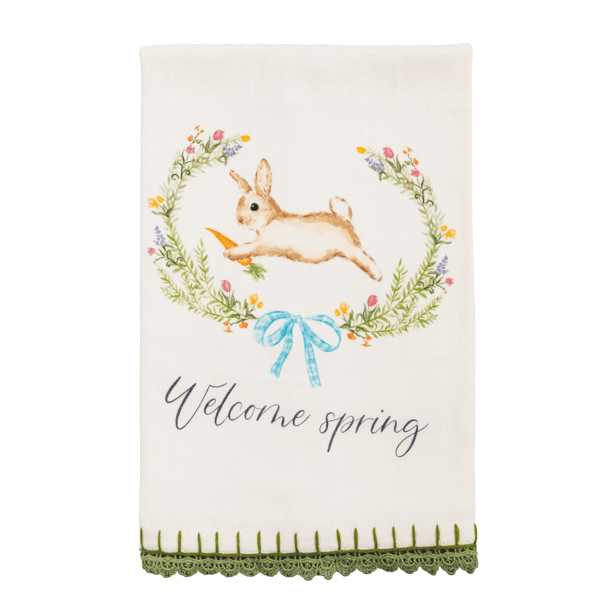Welcome Spring Printed Towel