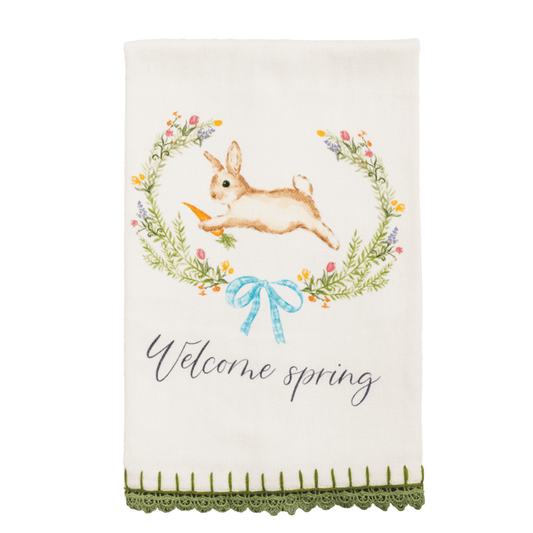 Welcome Spring Printed Towel