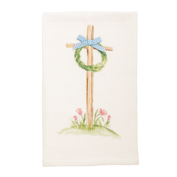 Easter Cross With Wreath Printed Towel