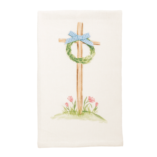 Easter Cross With Wreath Printed Towel